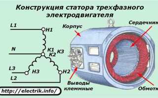 Как могут быть включены обмотки статора трехфазного ад