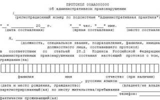 Как выглядит протокол об административном правонарушении гибдд