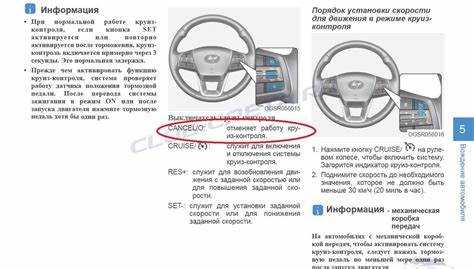 Пошаговая инструкция по включению круиз контроля во время движения