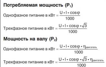Примеры расчёта мощности для двигателей с разными характеристиками